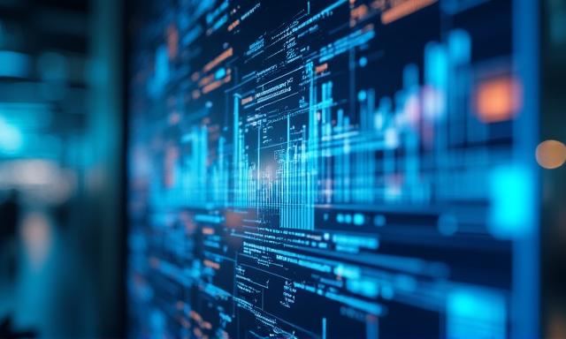 Futuristic AI interface visualization